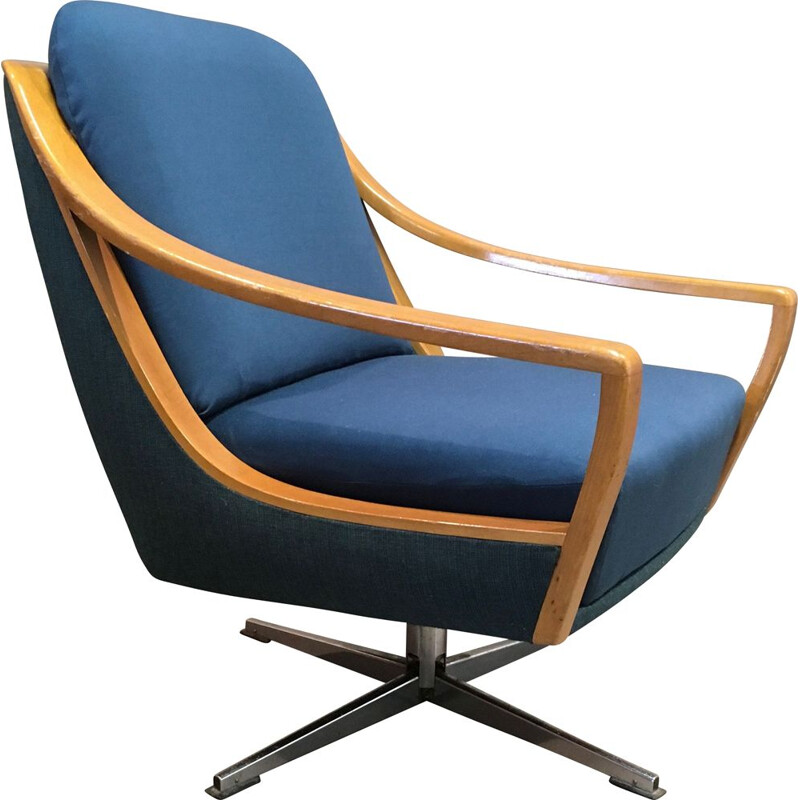 Scandinavian vintage swivel armchair, 1950s