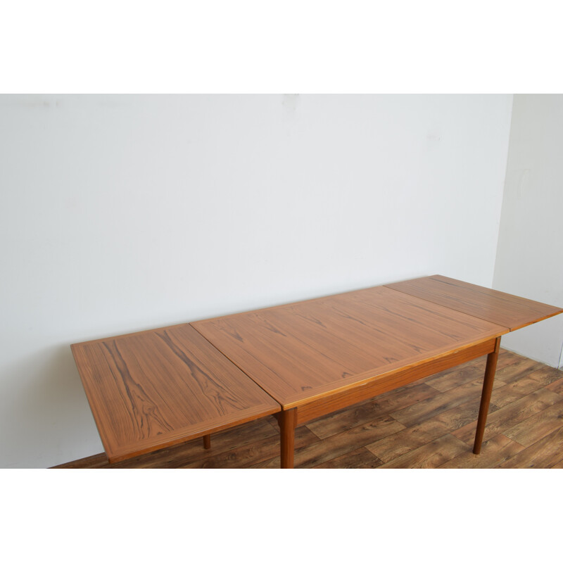 Danish teak vintage extendable dining table by Kaj Winding for Slagelse, 1970s