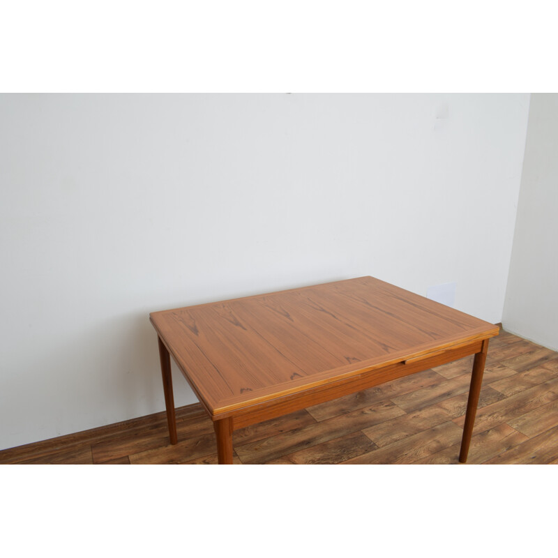 Danish teak vintage extendable dining table by Kaj Winding for Slagelse, 1970s