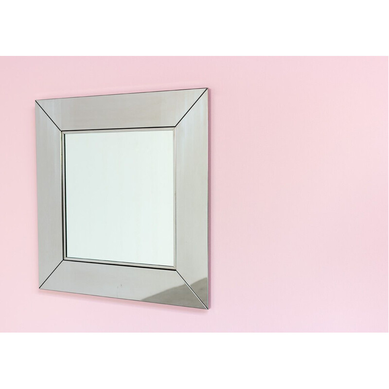 Miroir vintage chromé par Cidue, Italie 1970