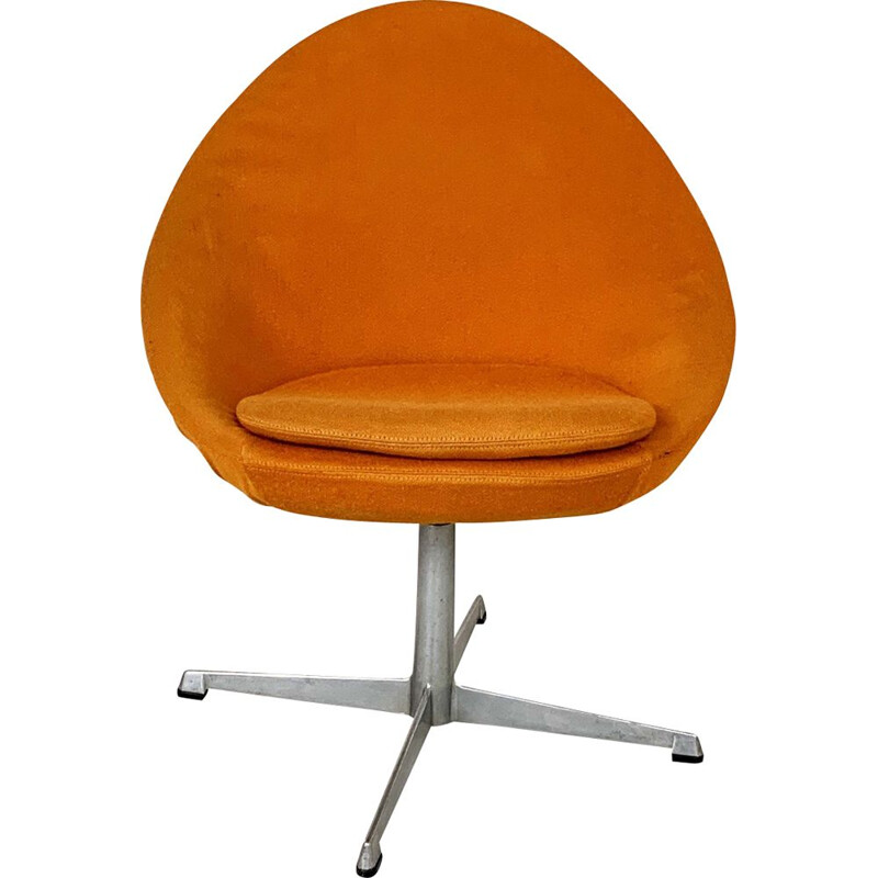 Orange little egg swivel vintage armchair by Pastoe, 1960s