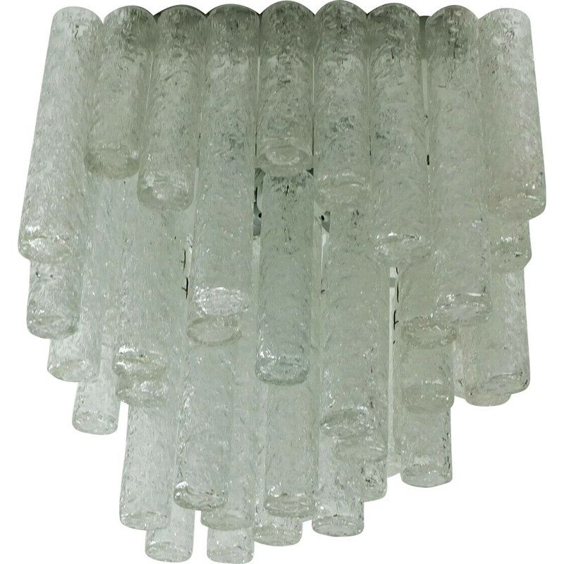 Glass vintage pendant light by Doria-Leuchten with 56 tubes, 1960s
