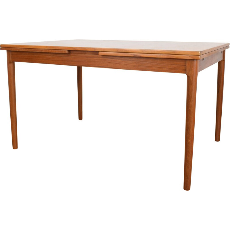 Danish teak vintage extendable dining table by Kaj Winding for Slagelse, 1970s