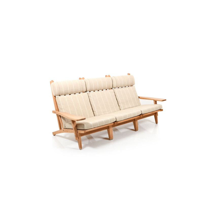 Vintage 3-Seater Sofa GE-375 in Oak by Hans J. Wegne