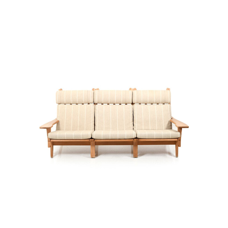 Vintage 3-Seater Sofa GE-375 in Oak by Hans J. Wegne