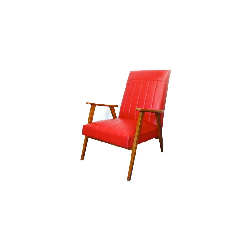 Red vintage armchair - 1950s