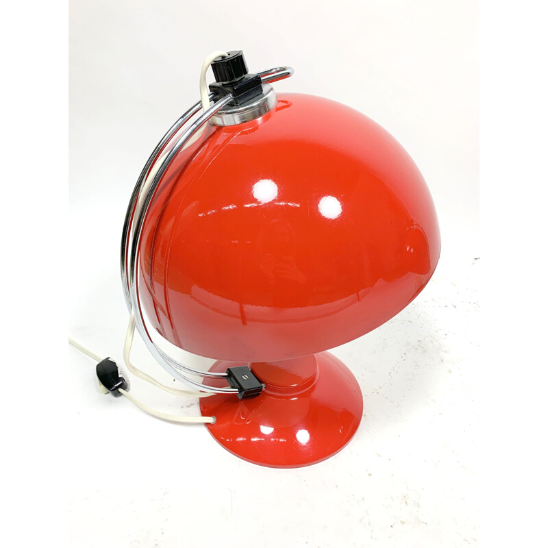 Pair of vintage Space Age red Table Lamps, 1960s