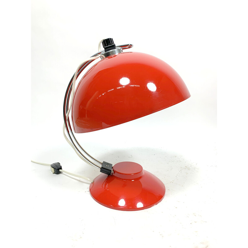 Pair of vintage Space Age red Table Lamps, 1960s