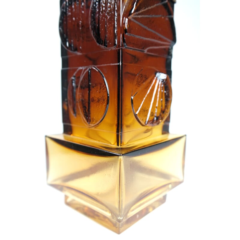 Vintage Brass and Colored Glass Vase by Penti Sarpaneva for Oy Kumela, 1960s