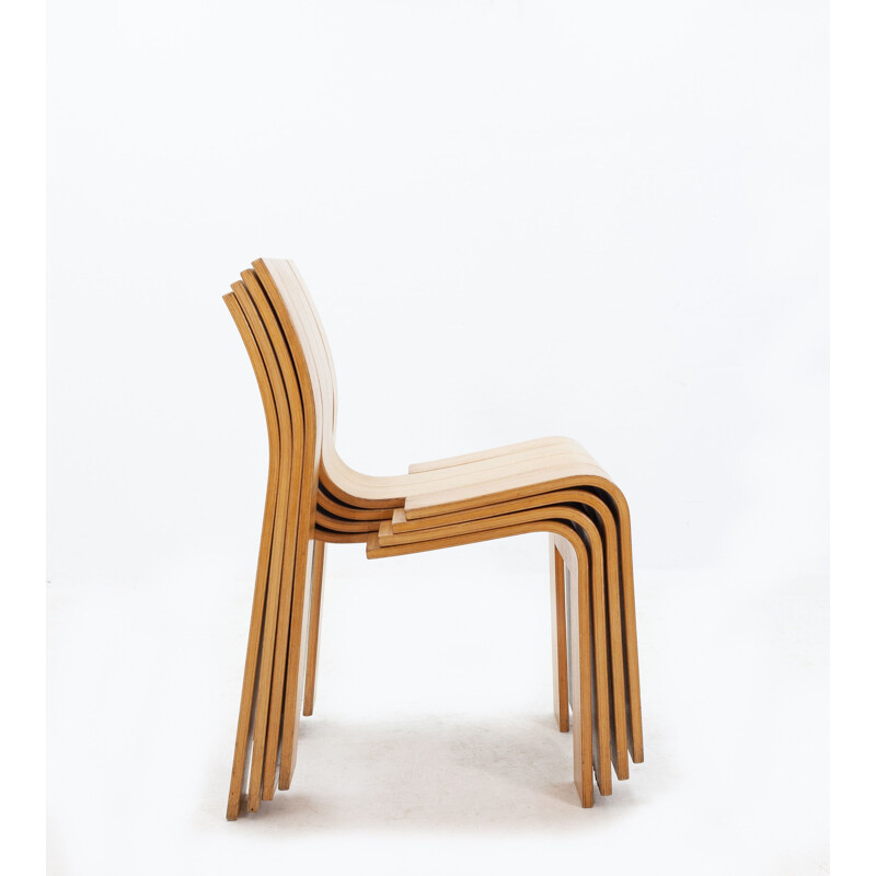 Suite de 4 chaises vintage hollandaises Gijs Bakker Strip pour Castelijn, 1970