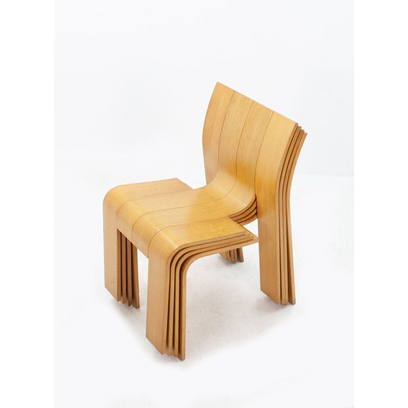 Set of 4 Vintage dutch Gijs Bakker Strip chair for Castelijn, 1970s