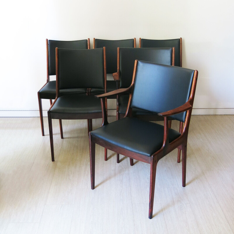 Set of 6 Rosewood Dining Chairs by Johannes Andersen for Uldum Mobelfabrik, 1960s