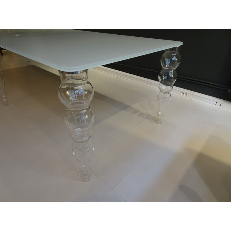 Table à repas vintage en Verre, Pierro Lissoni pour Glass Italia