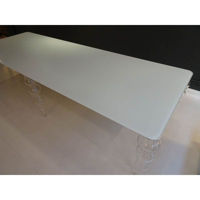 Vintage dining table in glass, Pierro Lissoni for Glass Italia