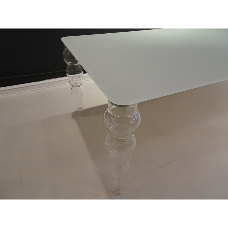 Vintage dining table in glass, Pierro Lissoni for Glass Italia