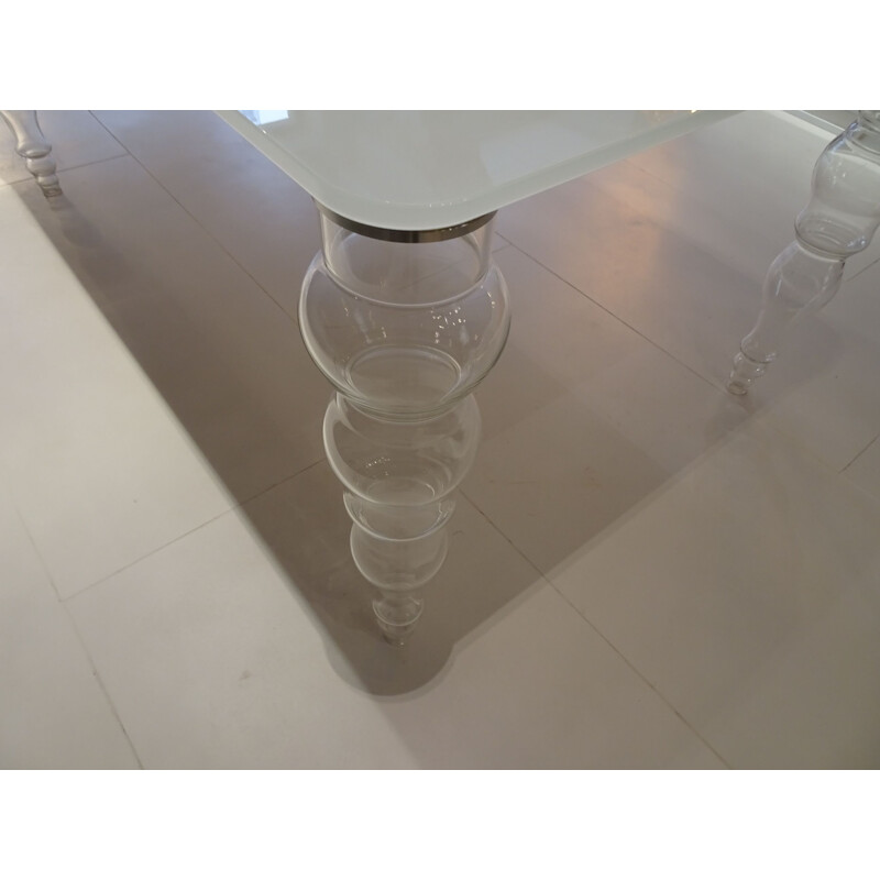 Vintage dining table in glass, Pierro Lissoni for Glass Italia