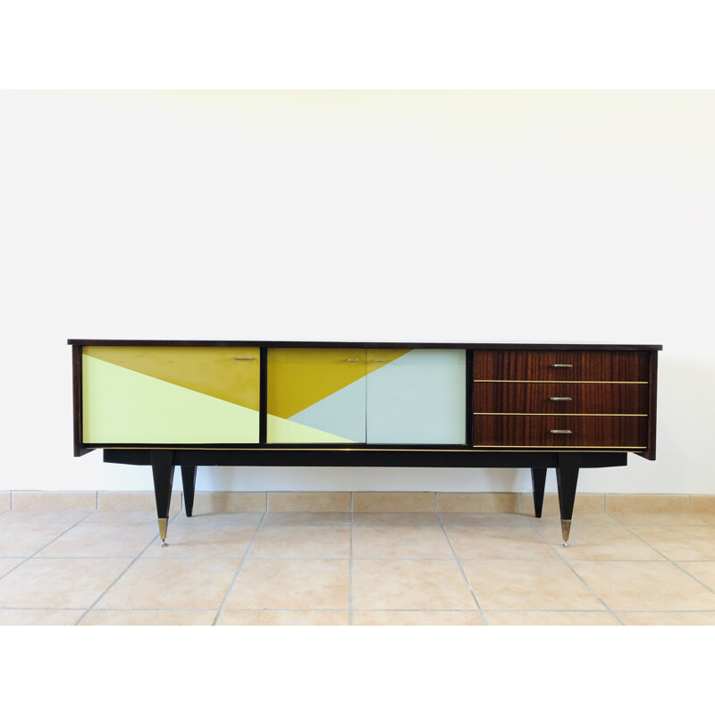 Vintage mahogany graphic sideboard 1965