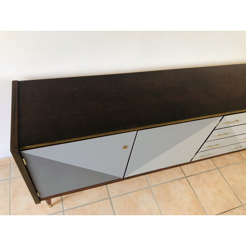Vintage gray shade graphic sideboard 1965 