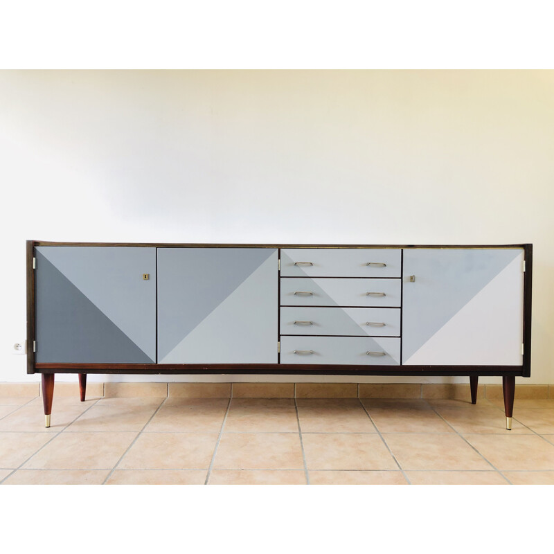 Vintage gray shade graphic sideboard 1965 