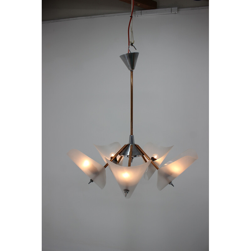 Vintage Chandelier by Drukov,  1960s