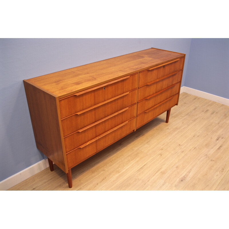 Vintage danish chest of drawers in teak, 1970s