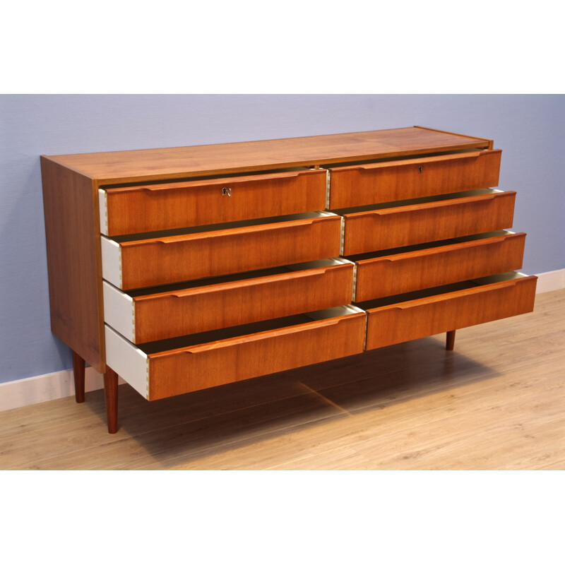 Vintage danish chest of drawers in teak, 1970s