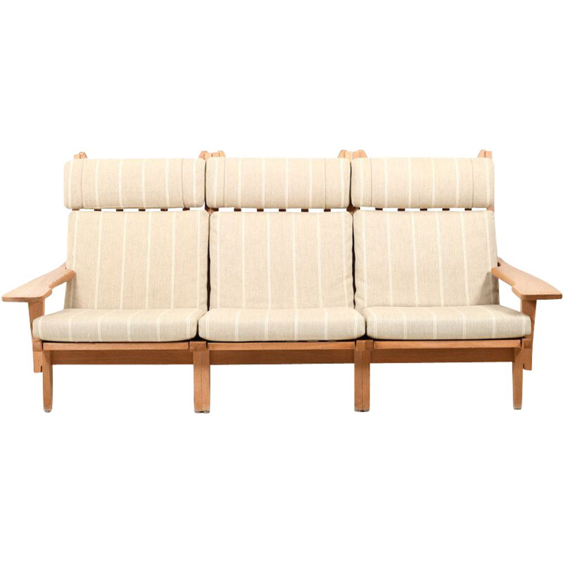 Vintage 3-Seater Sofa GE-375 in Oak by Hans J. Wegne