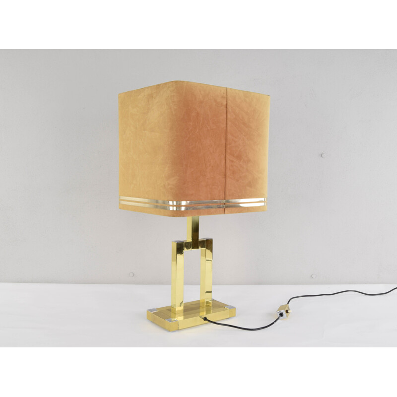 Vintage Italian Brass Table Lamp by Lumica 1970