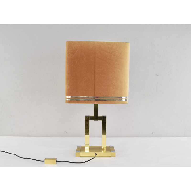 Vintage Italian Brass Table Lamp by Lumica 1970