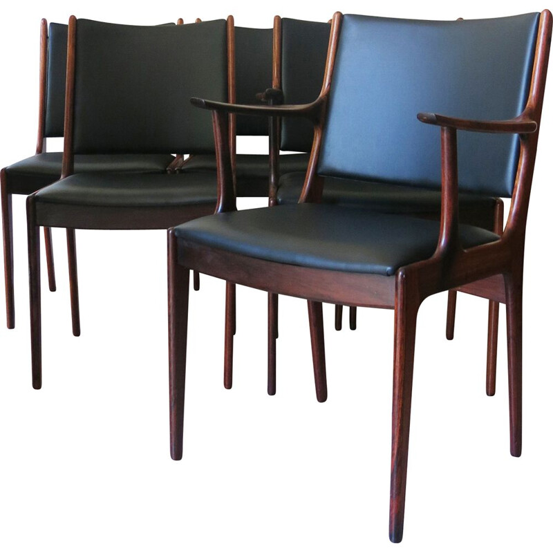 Set of 6 Rosewood Dining Chairs by Johannes Andersen for Uldum Mobelfabrik, 1960s