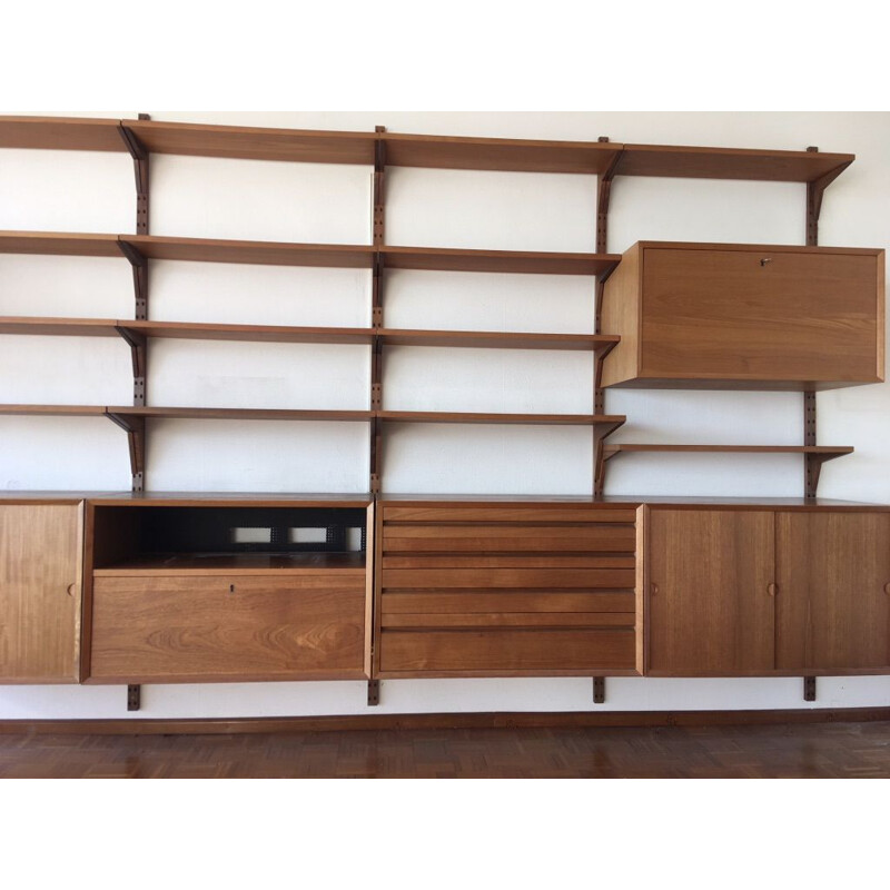 Vintage teak modular shelf by Poul Cadovius for Royal System 