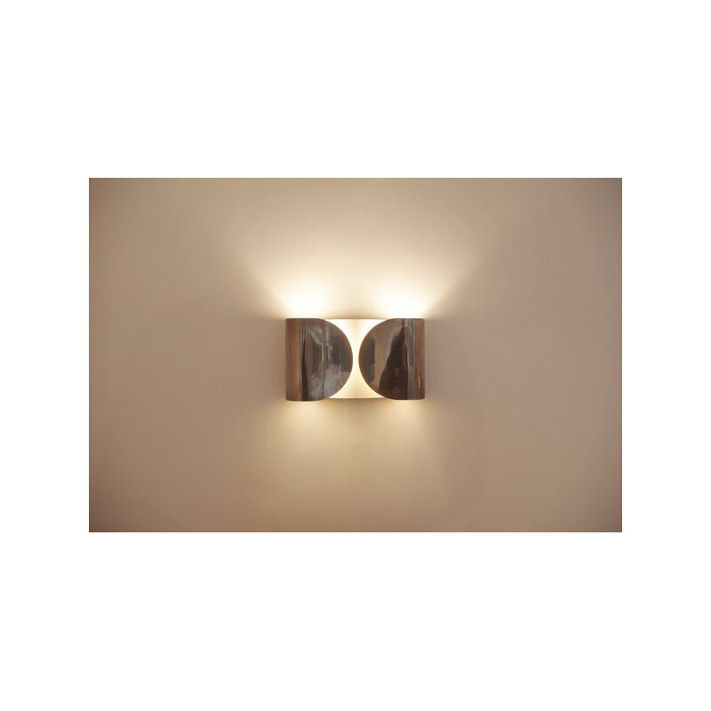 Vintage Foglio Chrome Foglio wall light by Tobia Scarpa for FLOS, 1966