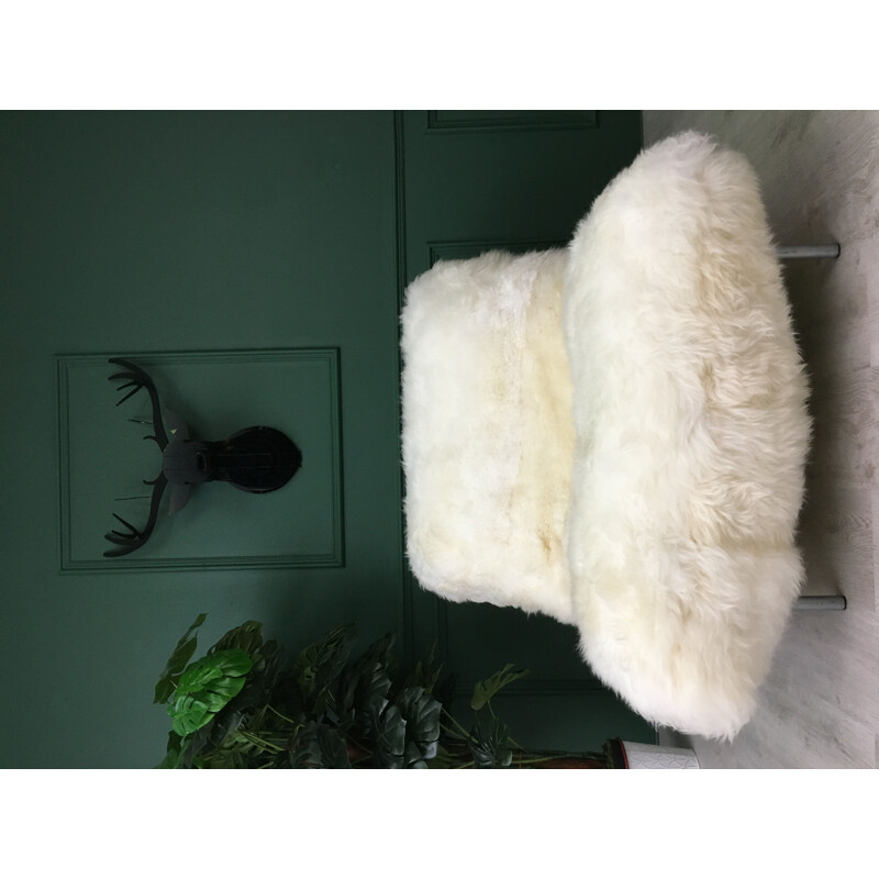 Vintage sheepskin Calin armchair for Cinna (Ligne Roset)