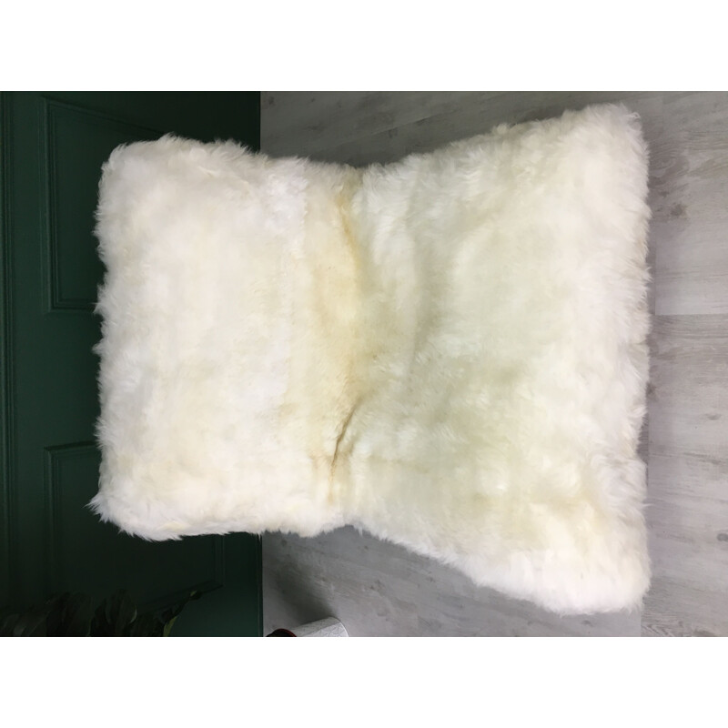 Vintage sheepskin Calin armchair for Cinna (Ligne Roset)