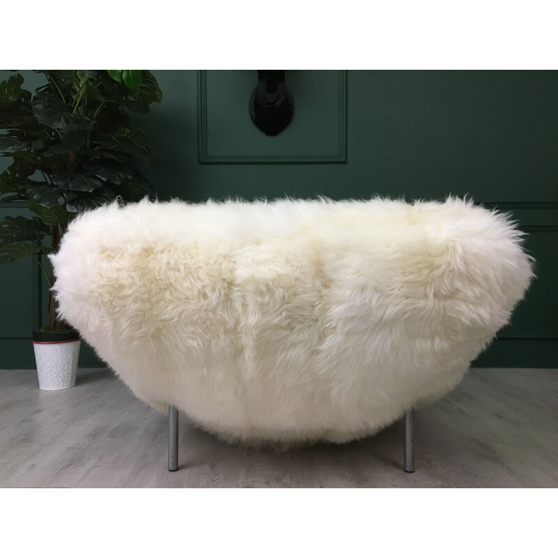 Fauteuil Calin vintage en fourrure de mouton pour Cinna (Ligne Roset)