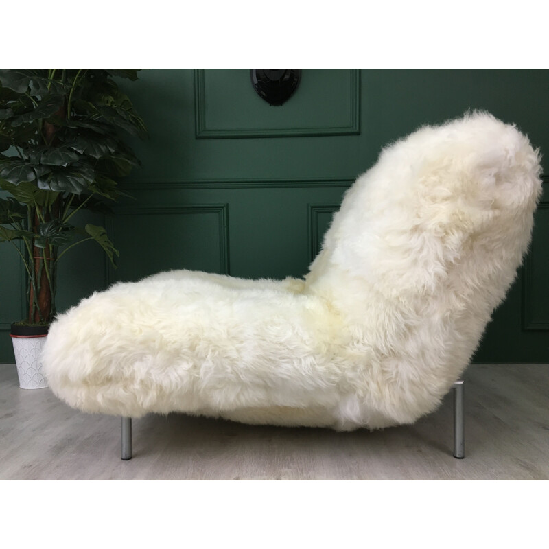 Vintage sheepskin Calin armchair for Cinna (Ligne Roset)