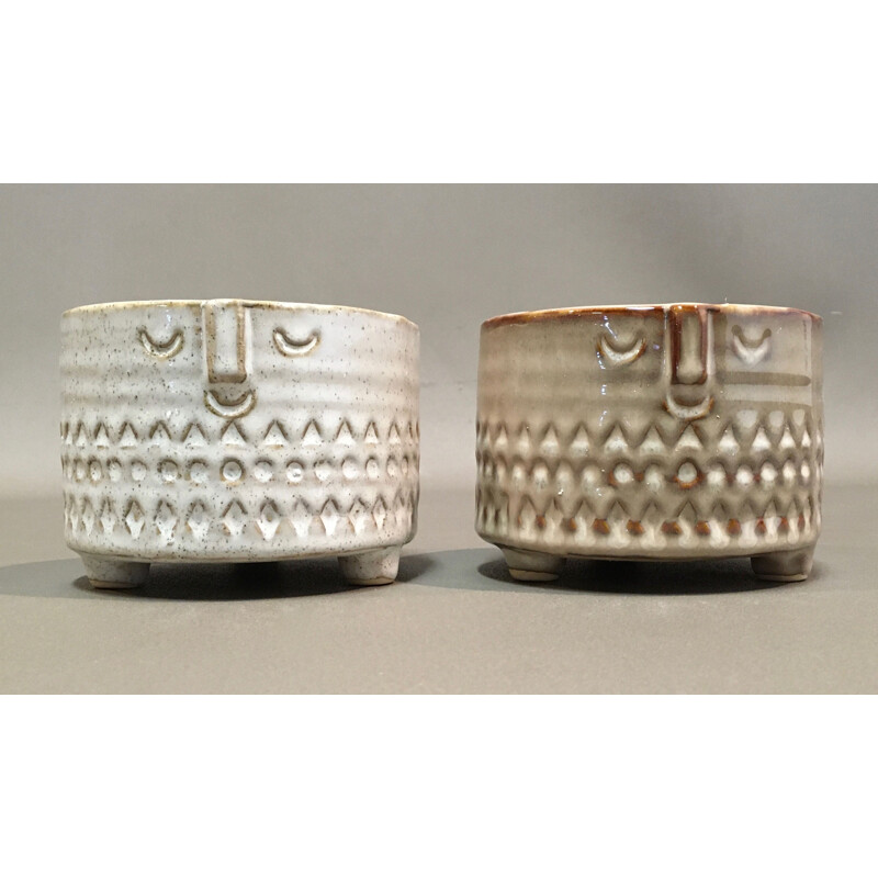 Two large Scandinavian vintage beige ceramics