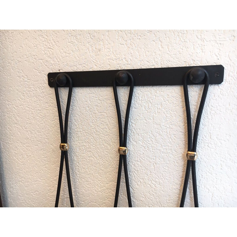 Wrought iron and brass fireplace tool set by Jens Quistgaard for Dansk, Denmark 1950