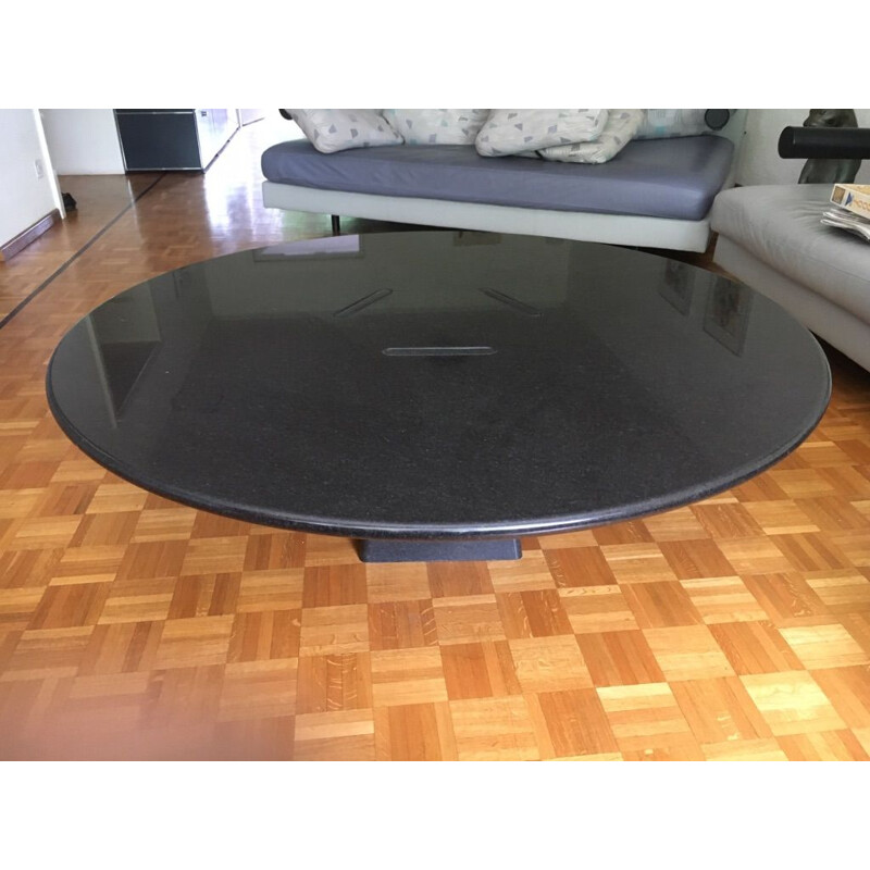Vintage black marble "Asolo" coffee table by Angelo Mangiarotti for Skipper, Italy 1970