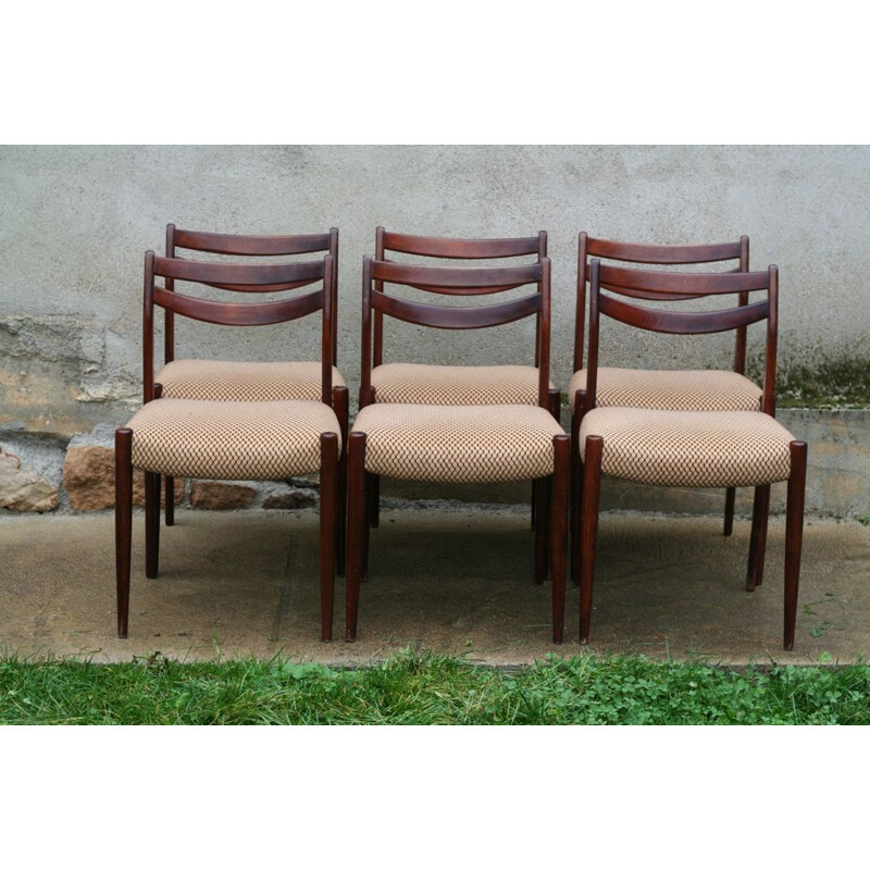 Set of 6 vintage Scandinavian chairs,  1960 