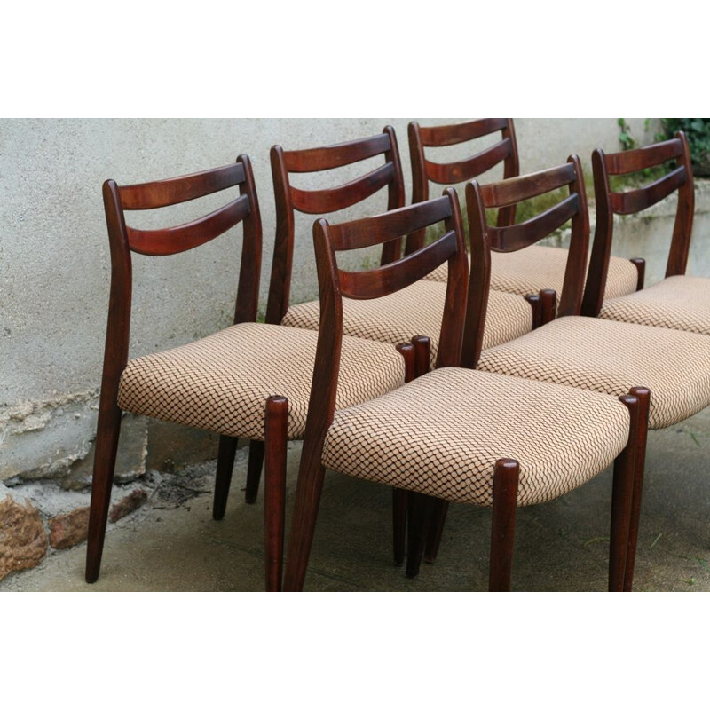 Set of 6 vintage Scandinavian chairs,  1960 