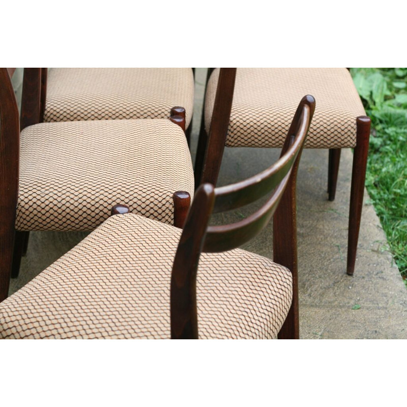 Set of 6 vintage Scandinavian chairs,  1960 