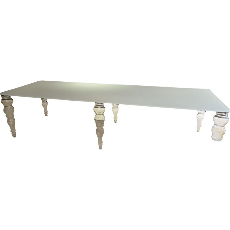 Vintage dining table in glass, Pierro Lissoni for Glass Italia