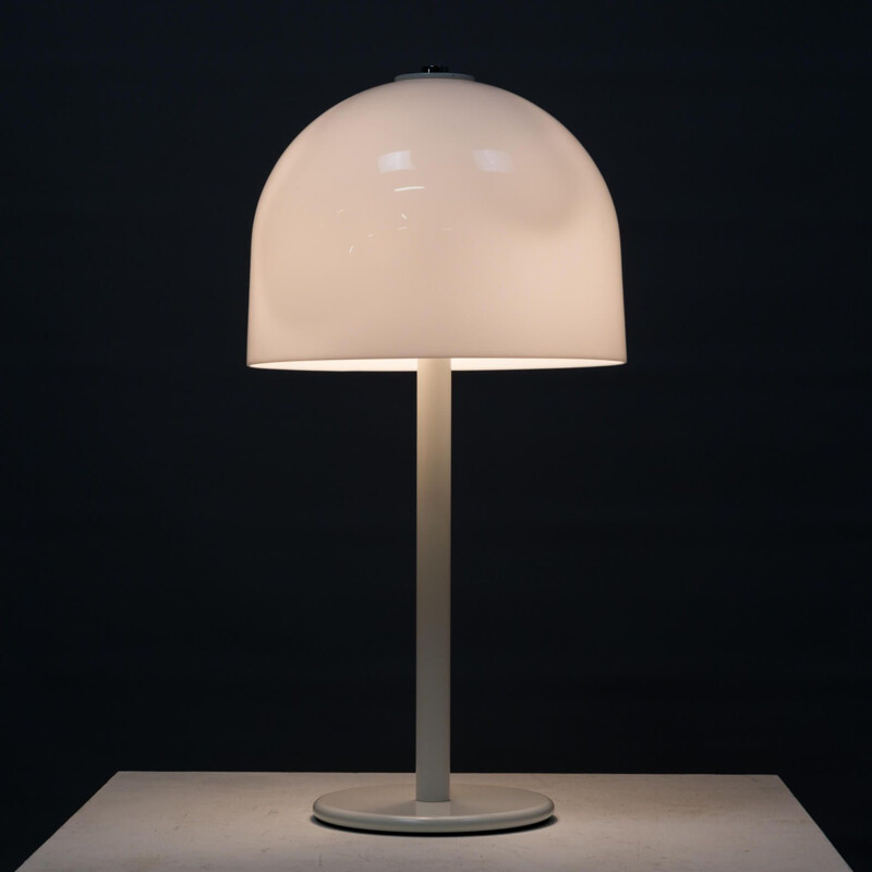 Vintage white mushroom table lamp, 1980s
