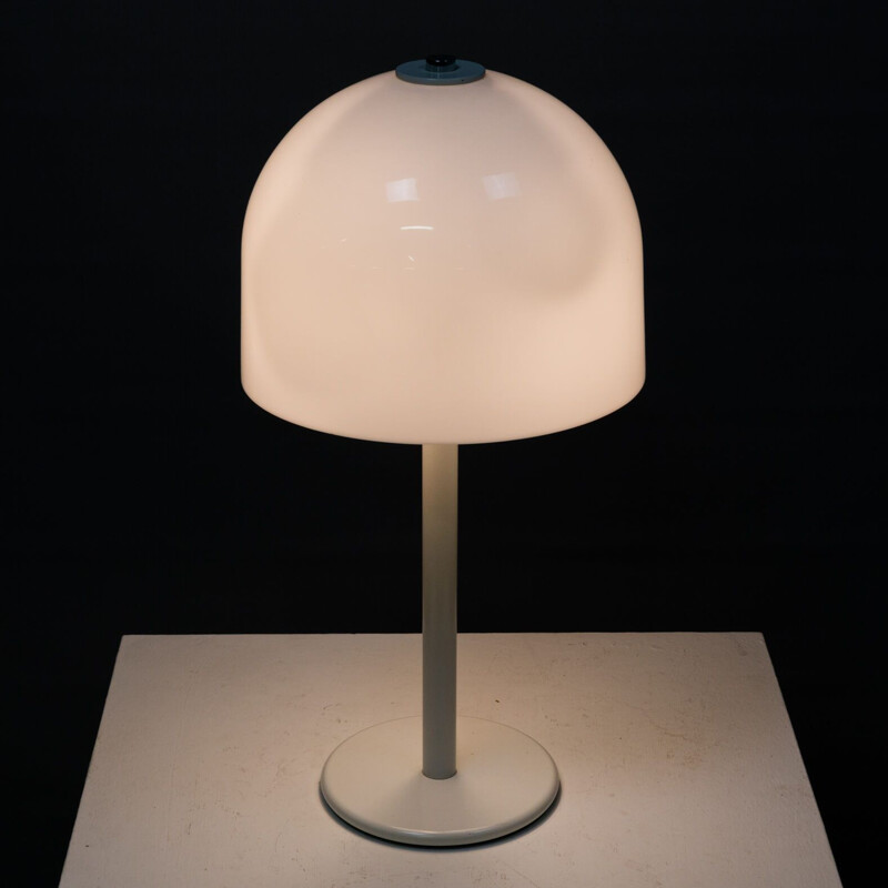 Vintage white mushroom table lamp, 1980s