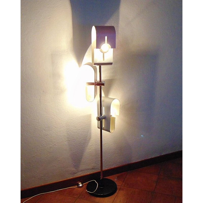 Vintage floor lamp in aluminium, 1970