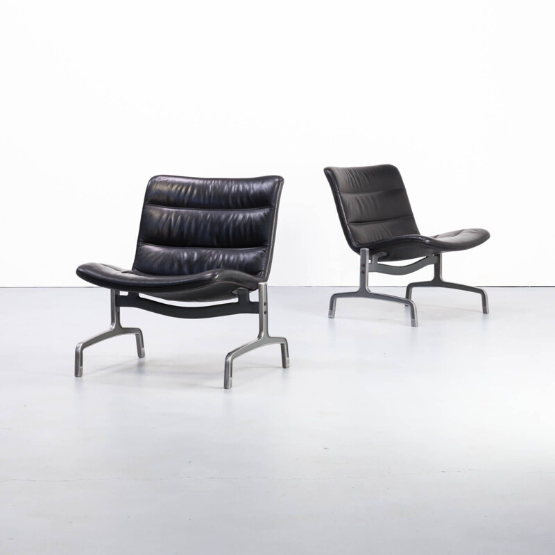 Ensemble de 2 fauteuils vintage "série 8000" de Jørgen Kastholm pour Kusch & Co, 1970