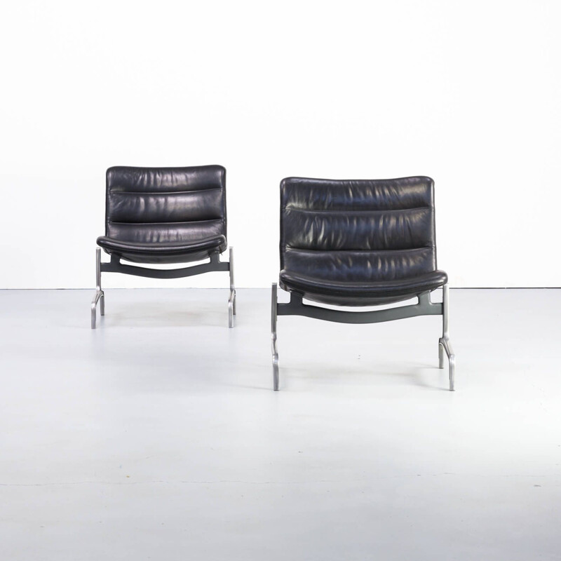 Set of 2 vintage "serie 8000" armchairs by Jørgen Kastholm for Kusch & Co, 1970s