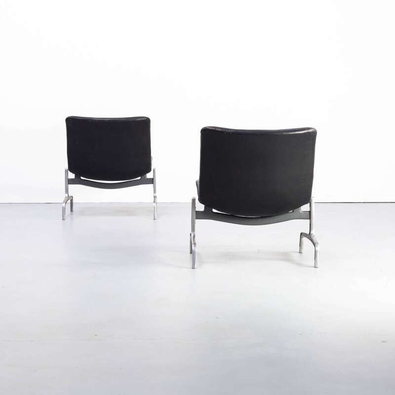 Set of 2 vintage "serie 8000" armchairs by Jørgen Kastholm for Kusch & Co, 1970s