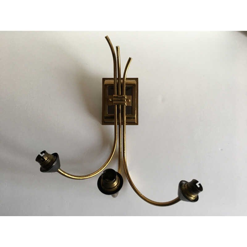 Vintage retro wall light in brass-plated steel, 1960s